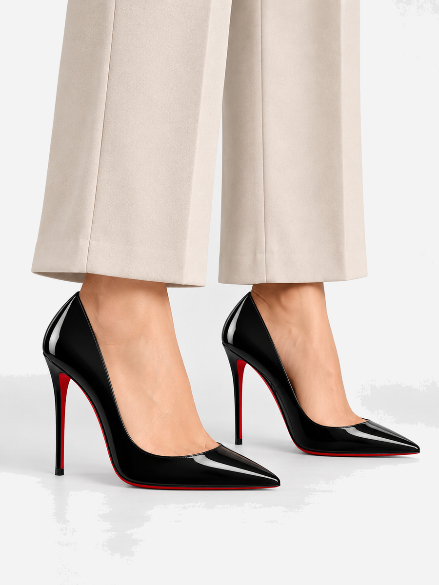 Gina – Escarpin à talon haut femme – Noir — portée