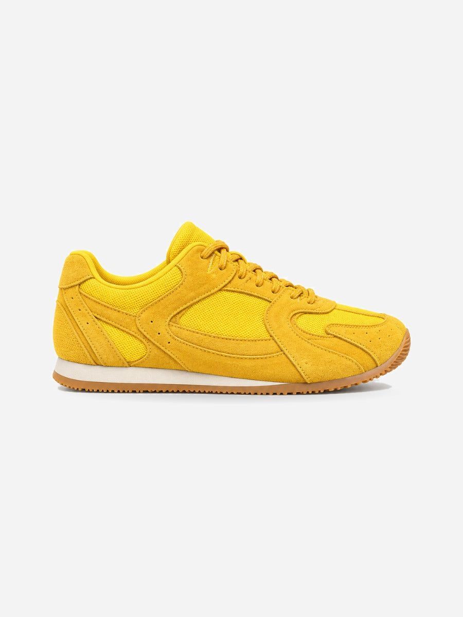 Giovanna – Basket en cuir femme – Jaune — profil droit