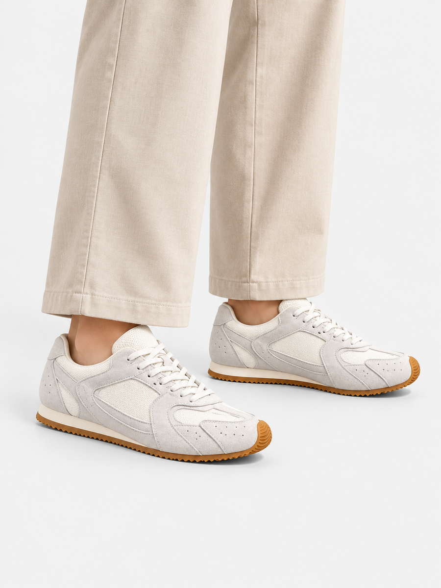 Giovanna – Basket en cuir femme – Blanc — portée