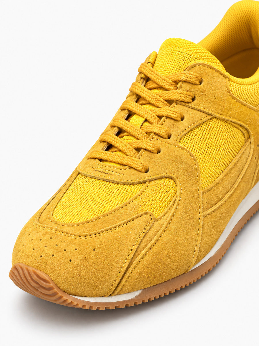Giovanna – Chaussure plate en cuir femme – Jaune — détail