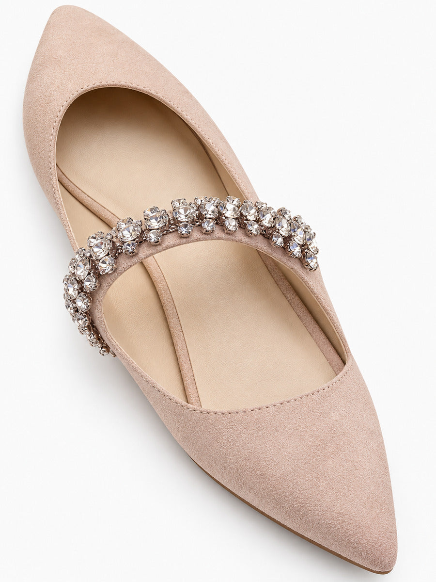 Giulia – Mule en cuir à cristaux femme – Abricot — détail