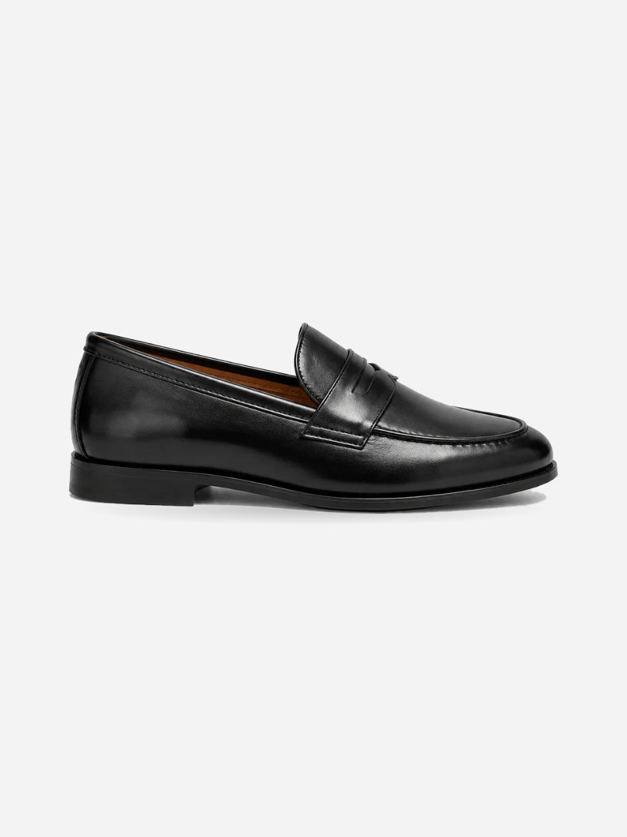 Guillaume – Mocassin à pampilles homme – Noir — profil droit