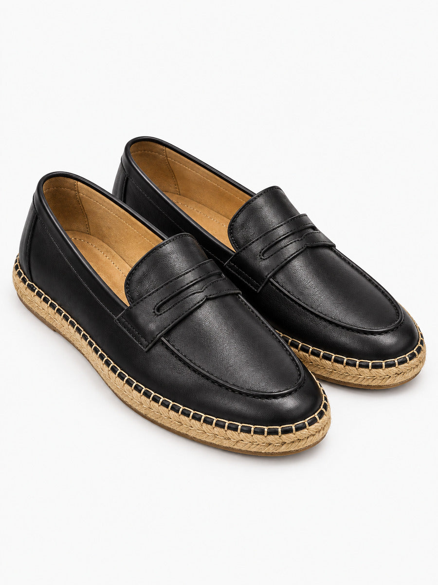 Guy – Mocassin en cuir noir homme — paire 3/4