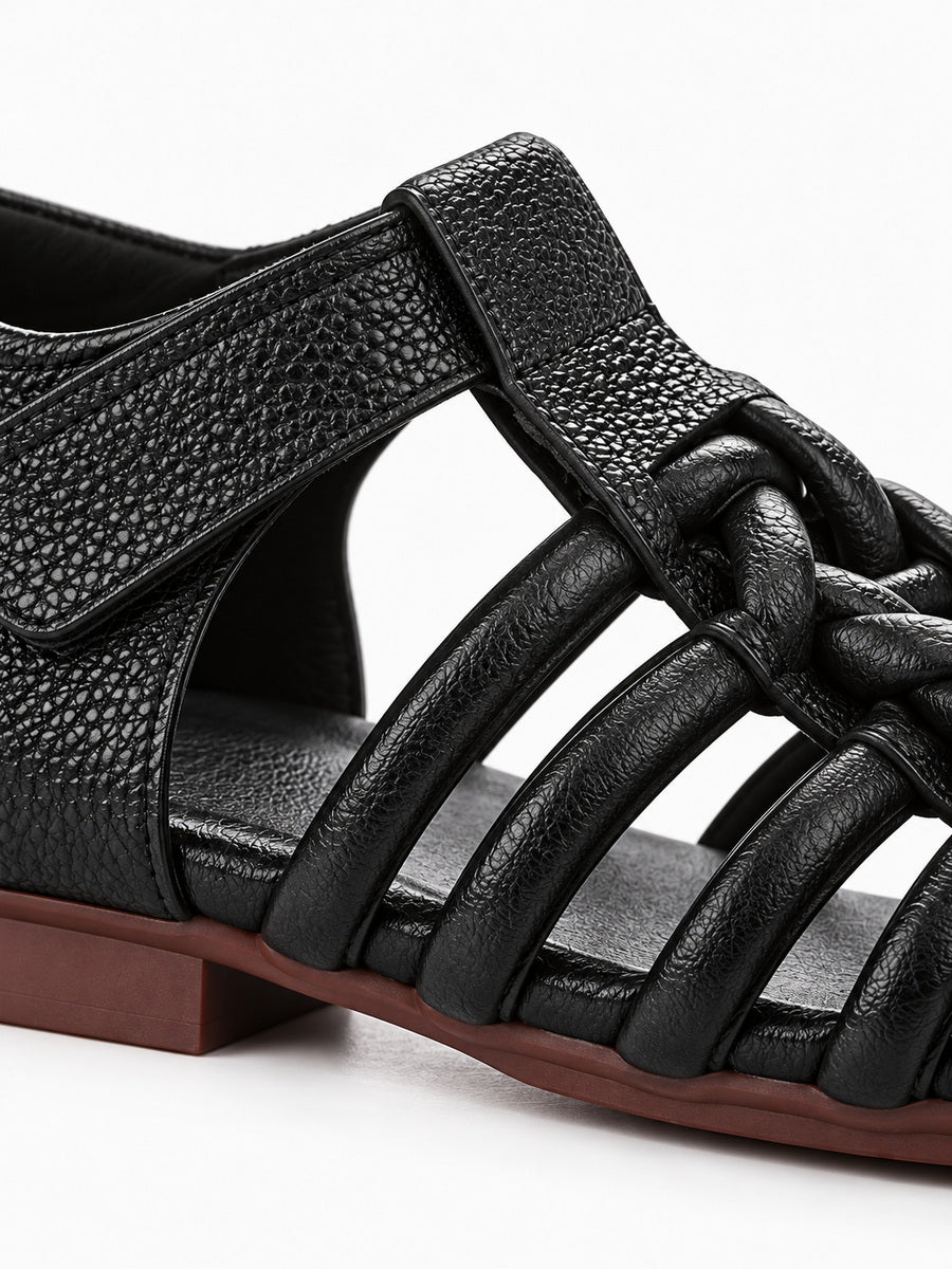 Gwenaëlle – Sandale ajourée femme – Noir — détail