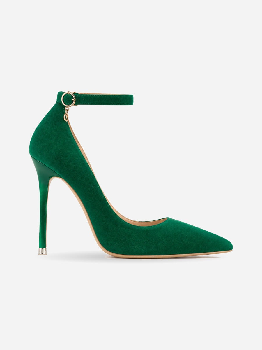 Heidi – Sandale à talon fin femme – Vert — profil droit