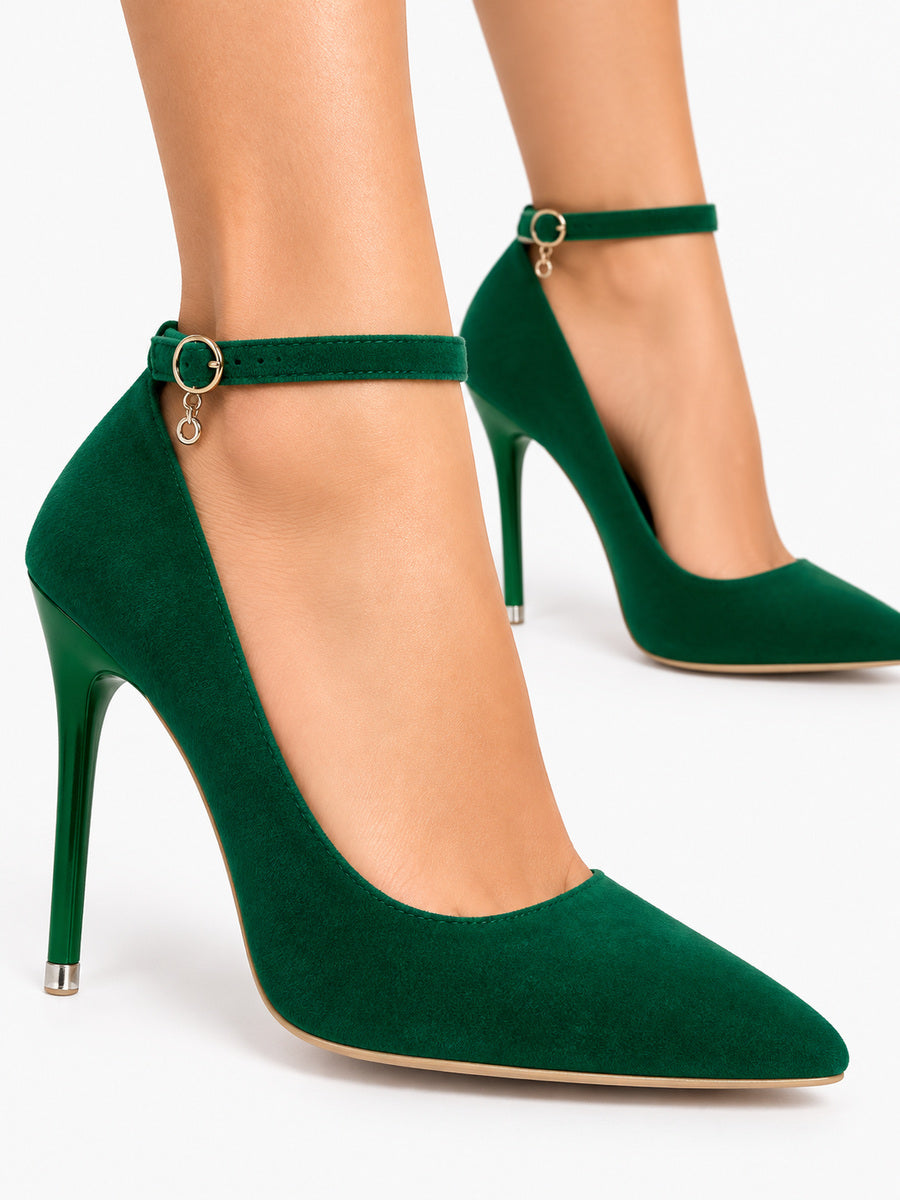 Heidi – Sandale à talon fin femme – Vert — trois quarts