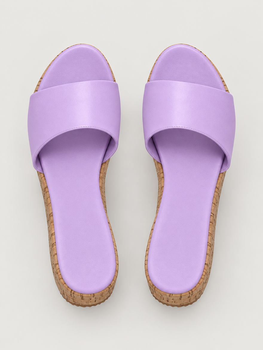 Nicolette – Mule compensée à talon haut femme – Violet — vue du dessus