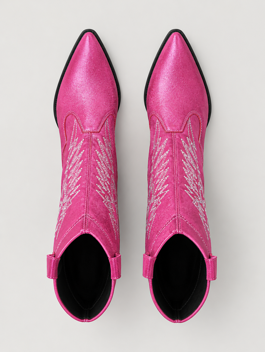 Paloma – Botte mi-mollet western femme – Fuchsia — vue du dessus
