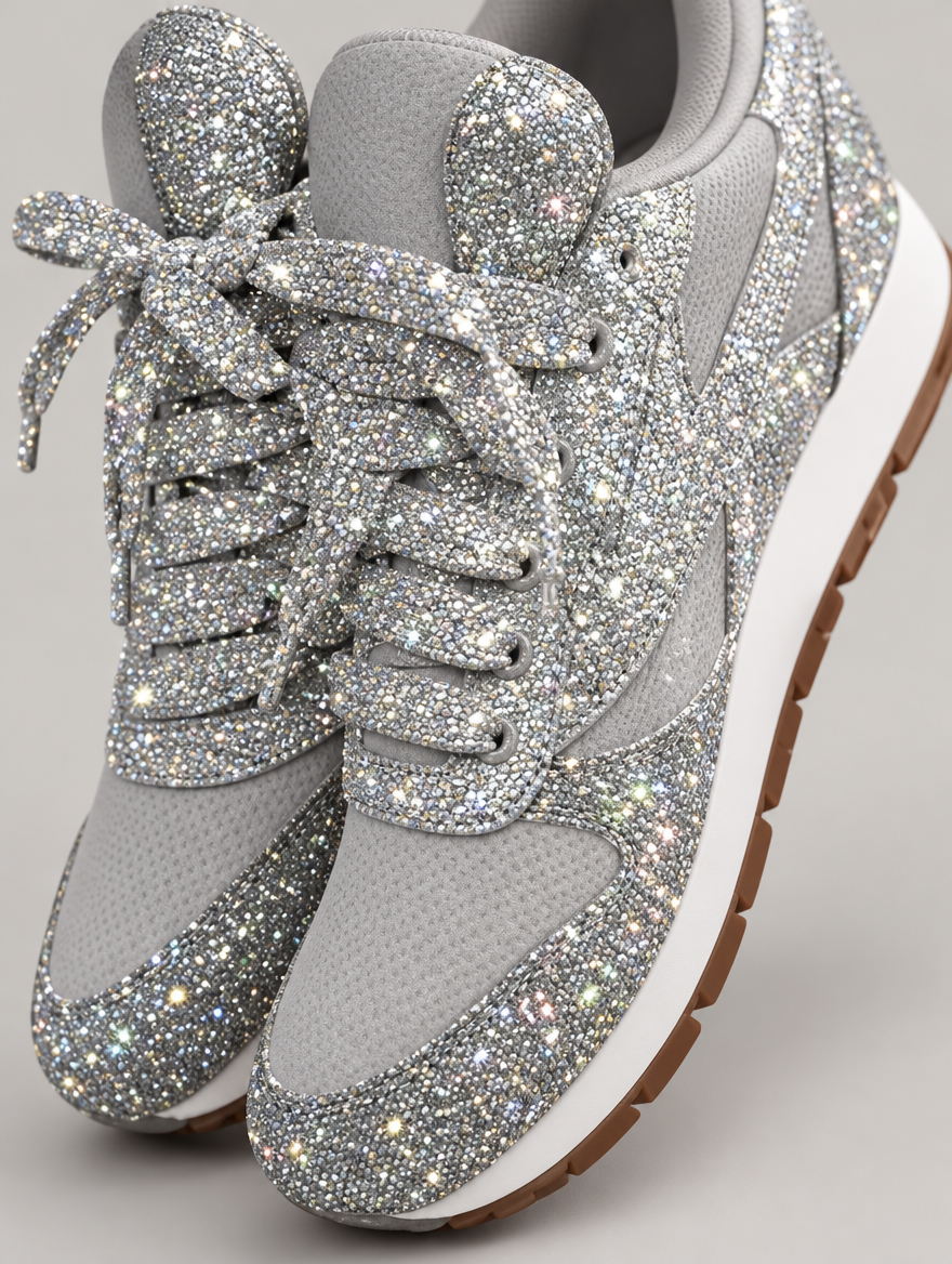 Olympe – Basket plateforme à lacets femme – Argent — détail