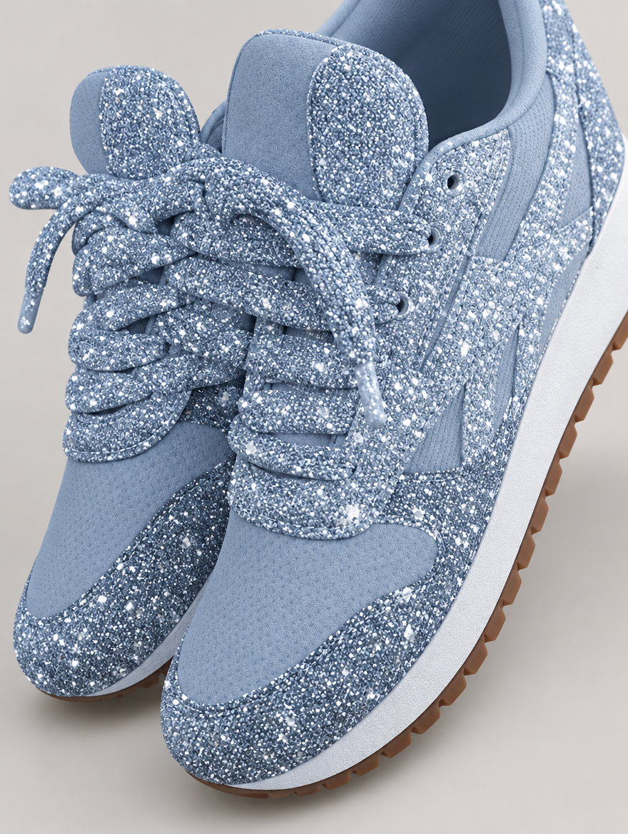 Olympe – Basket plateforme à lacets femme – Bleu clair — détail