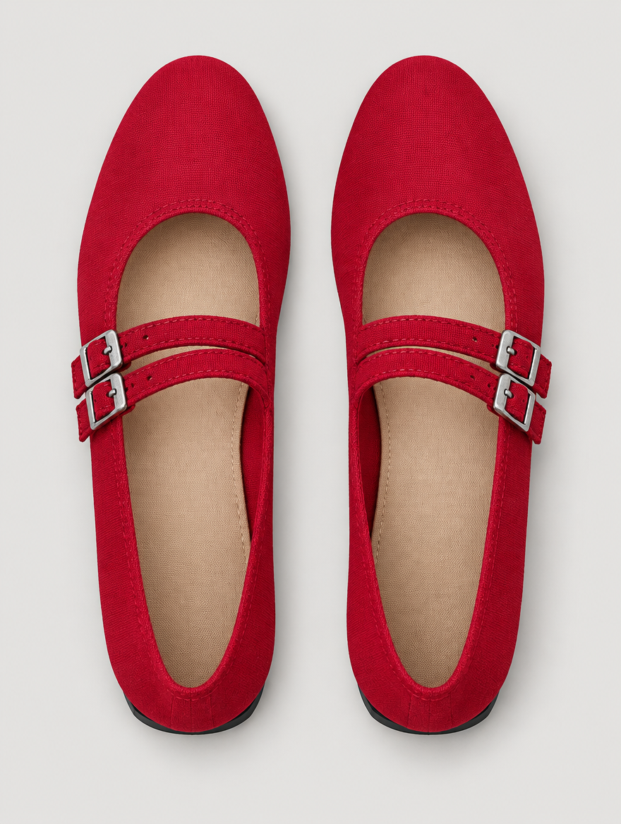 Pia – Babies Mary Jane double boucle femme – Rouge — vue du dessus