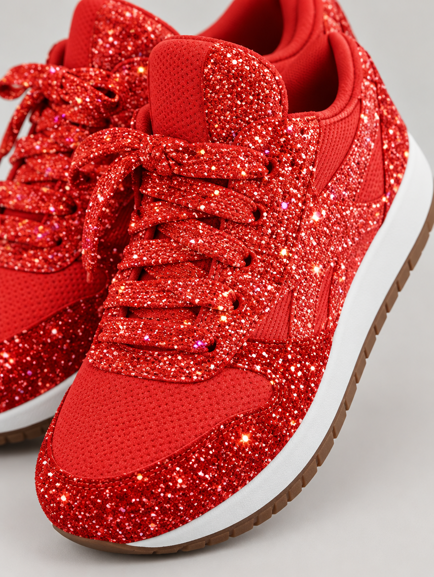 Olympe – Basket plateforme à lacets femme – Rouge — détail