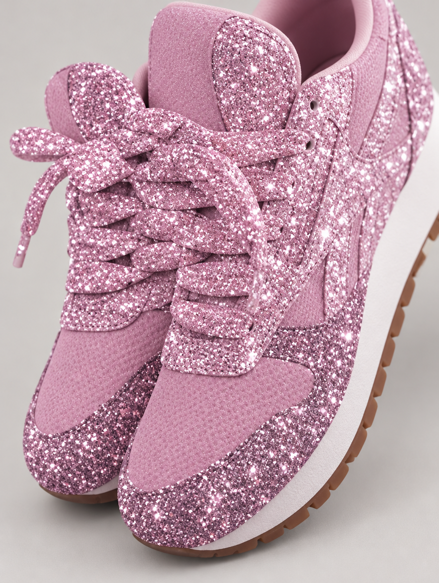Olympe – Basket plateforme à lacets femme – Rose — détail