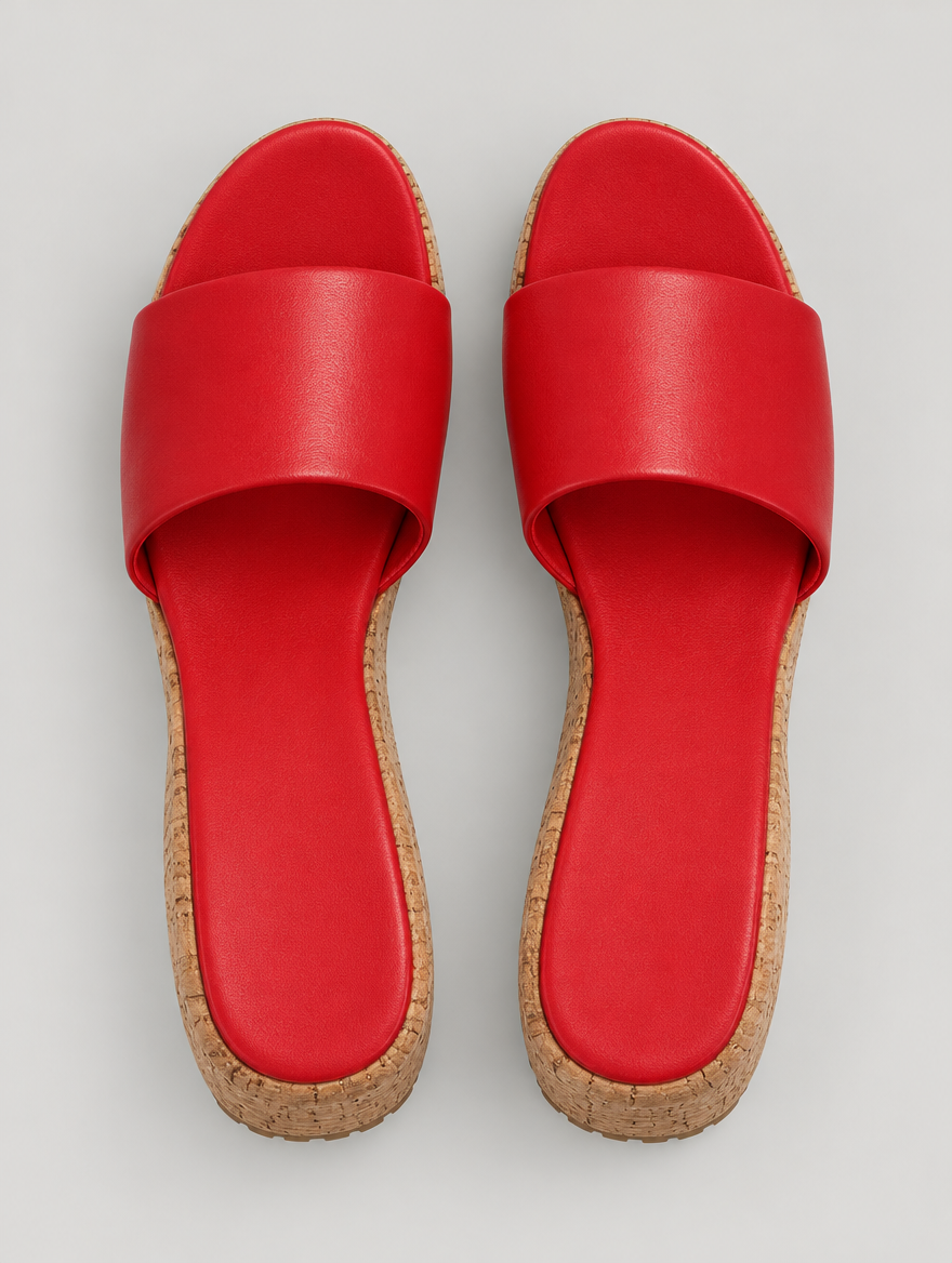 Nicolette – Mule compensée à talon haut femme – Rouge — vue du dessus