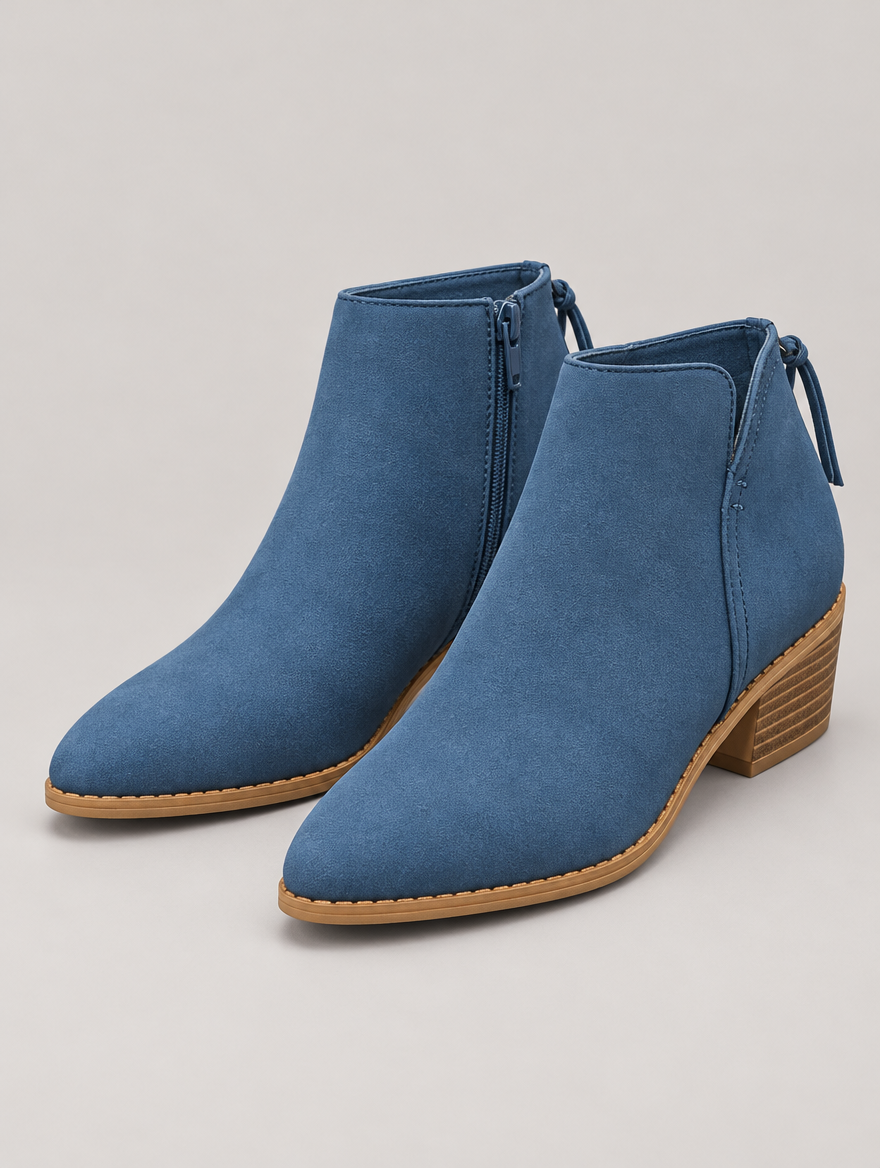 Orlane – Bottine à talon moyen femme – Bleu — vue trois quarts