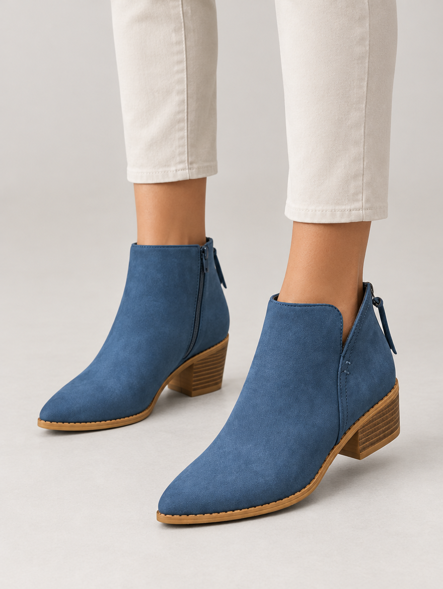 Orlane – Bottine à talon moyen femme – Bleu — portée