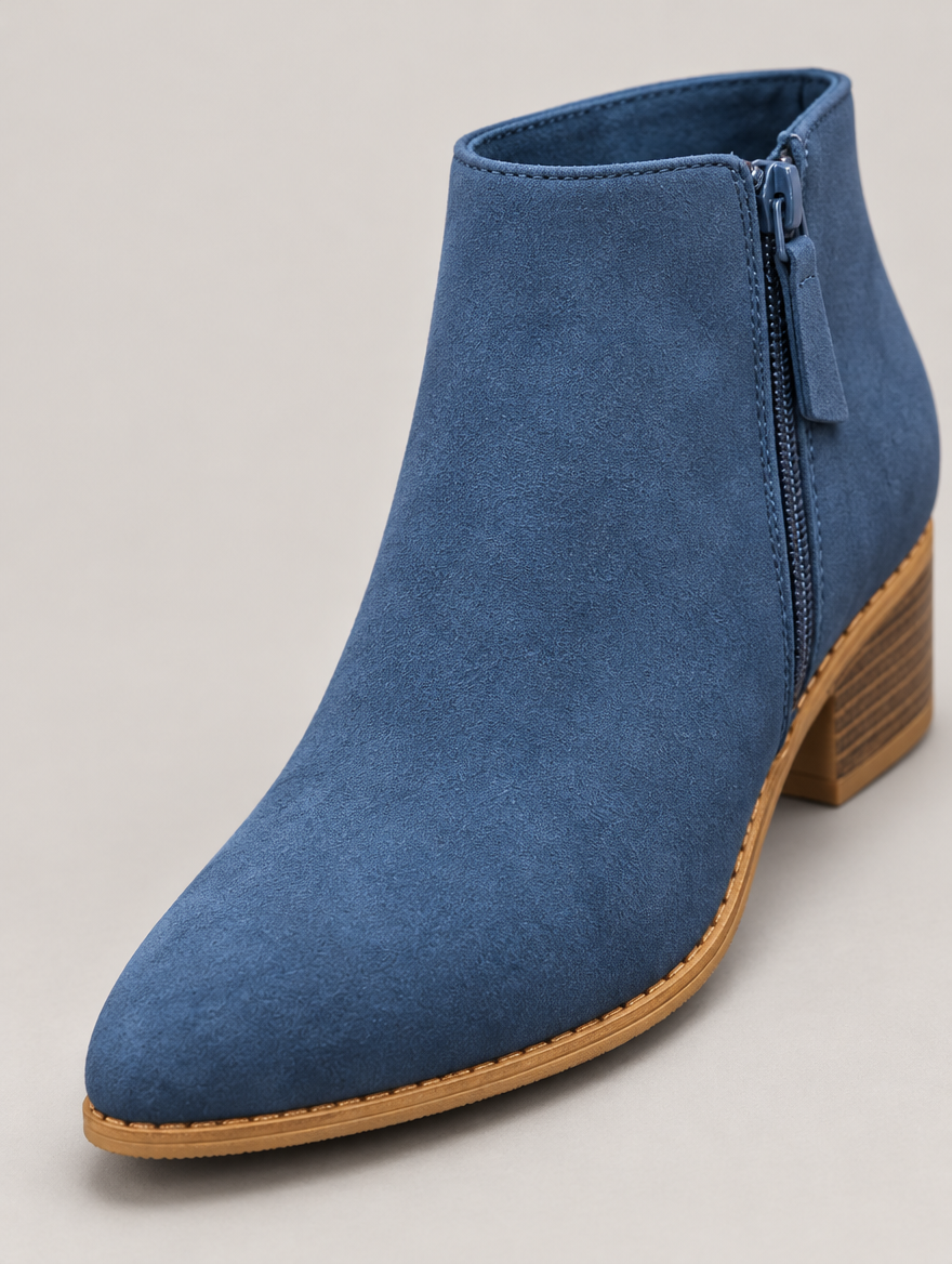Orlane – Bottine à talon moyen femme – Bleu — détail