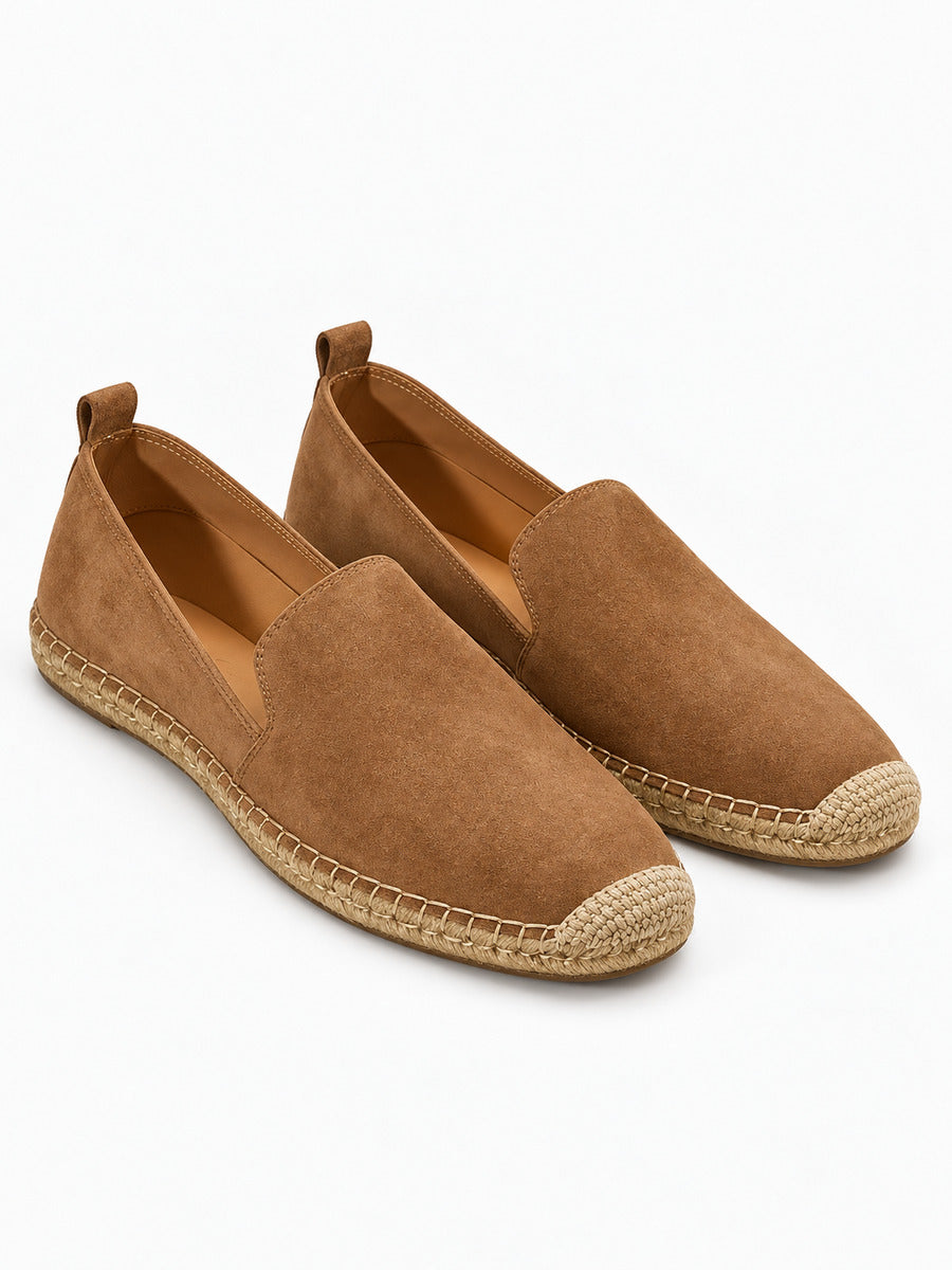 Honoré – Mocassin en daim et lin tressé homme — paire 3/4