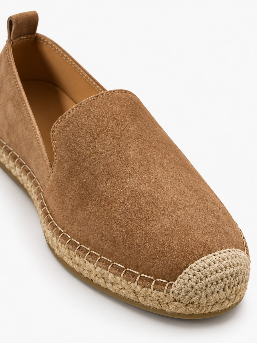 Honoré – Mocassin en daim et lin tressé homme — détail