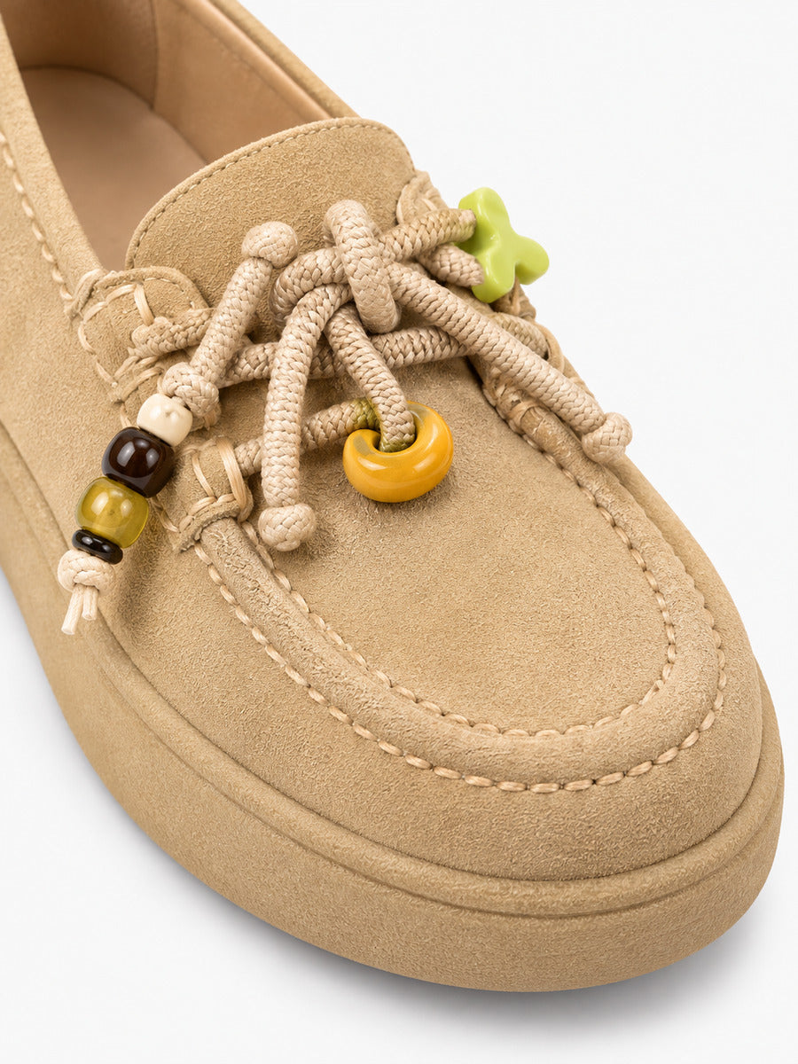 Hortense – Chaussure en daim à plateforme femme – Kaki