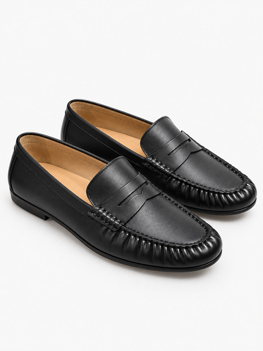 Hubert – Mocassin en cuir plissé homme — paire 3/4