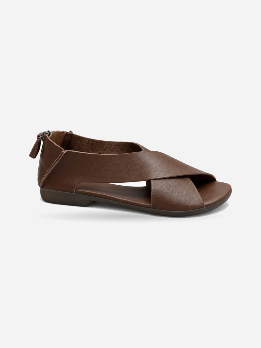 Ida – Sandale artisanale femme – Marron — profil droit