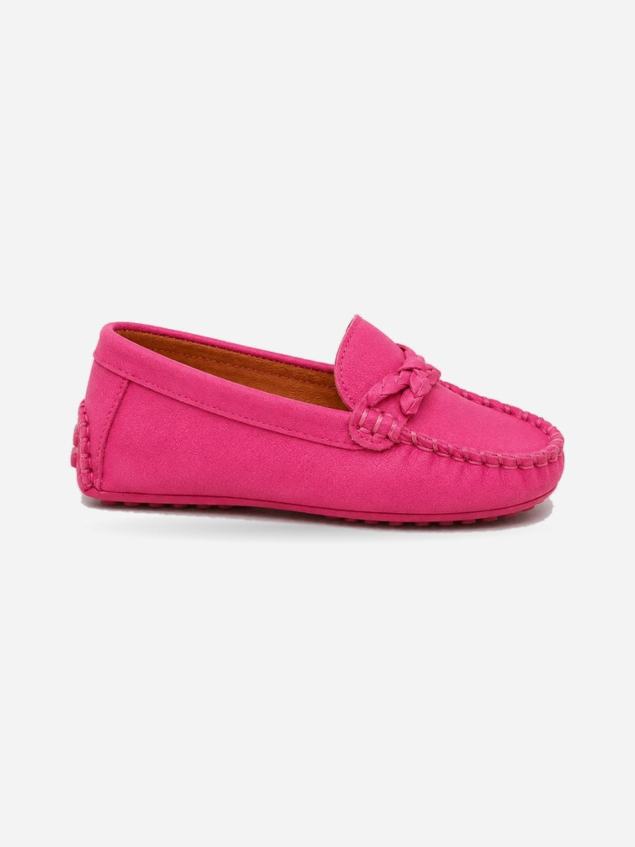 Iris – Mocassin enfant fille – Rose — profil droit
