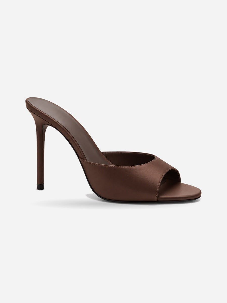 Isadora – Mule ouverte à talon femme – Marron — profil droit