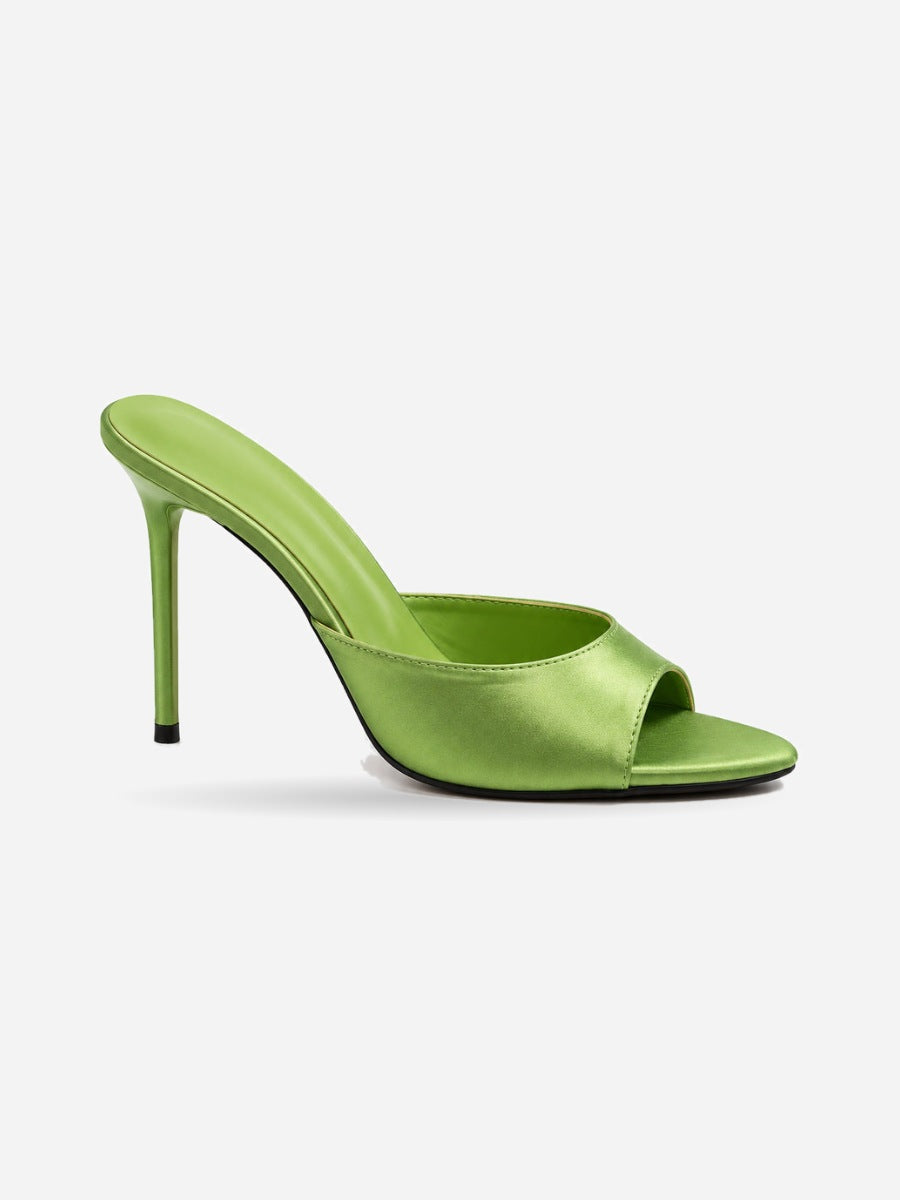 Isadora – Mule ouverte à talon femme – Vert — profil droit