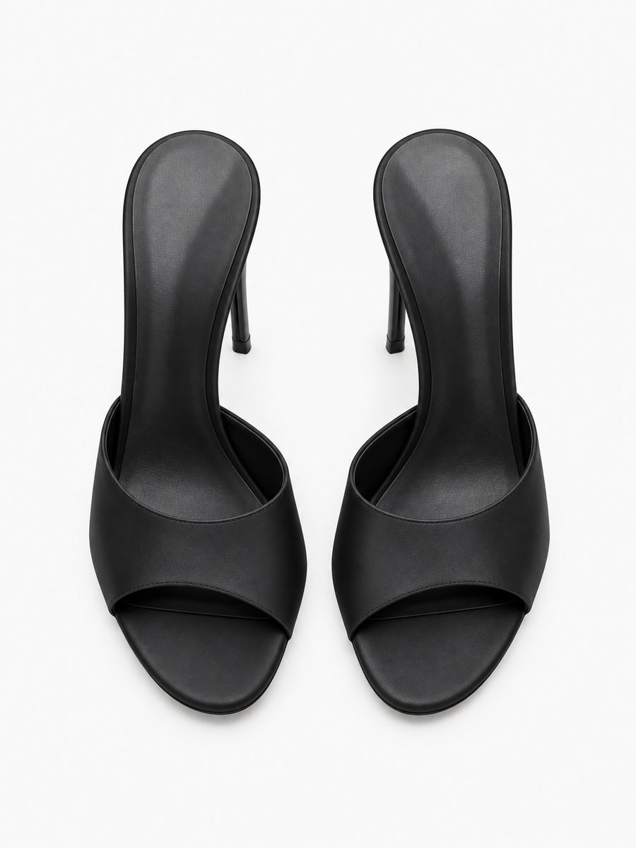 Isadora – Mule ouverte à talon femme – Noir — dessus