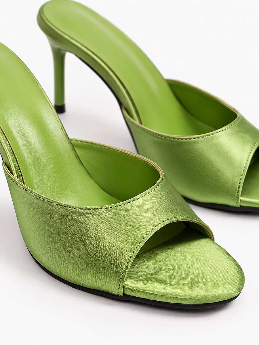 Isadora – Mule ouverte à talon femme – Vert — détail