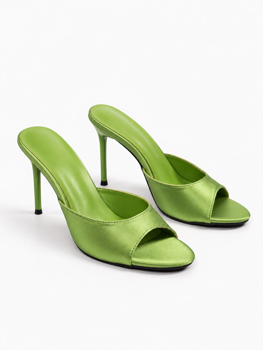Isadora – Mule ouverte à talon femme – Vert — trois quarts