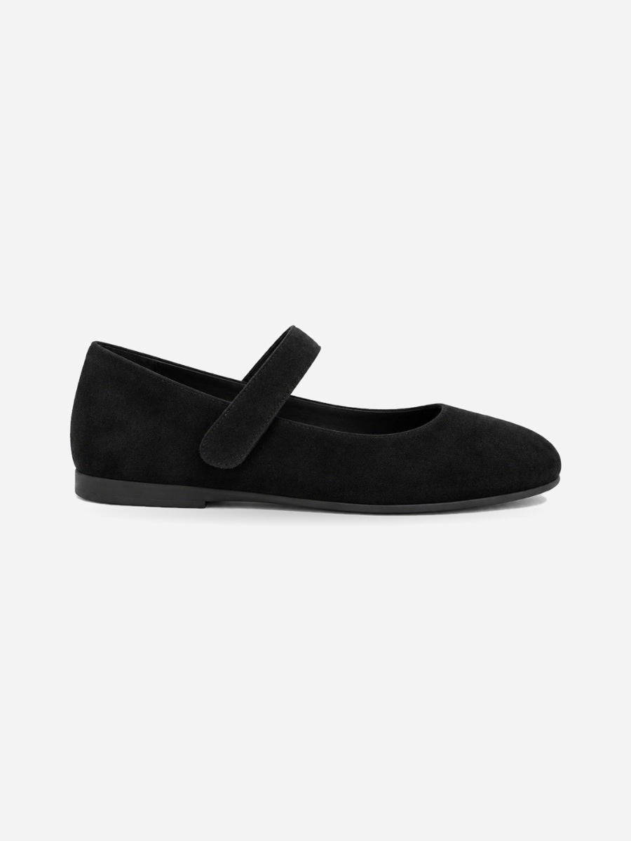 Ivana – Babies Mary Jane plate femme – Noir — profil droit