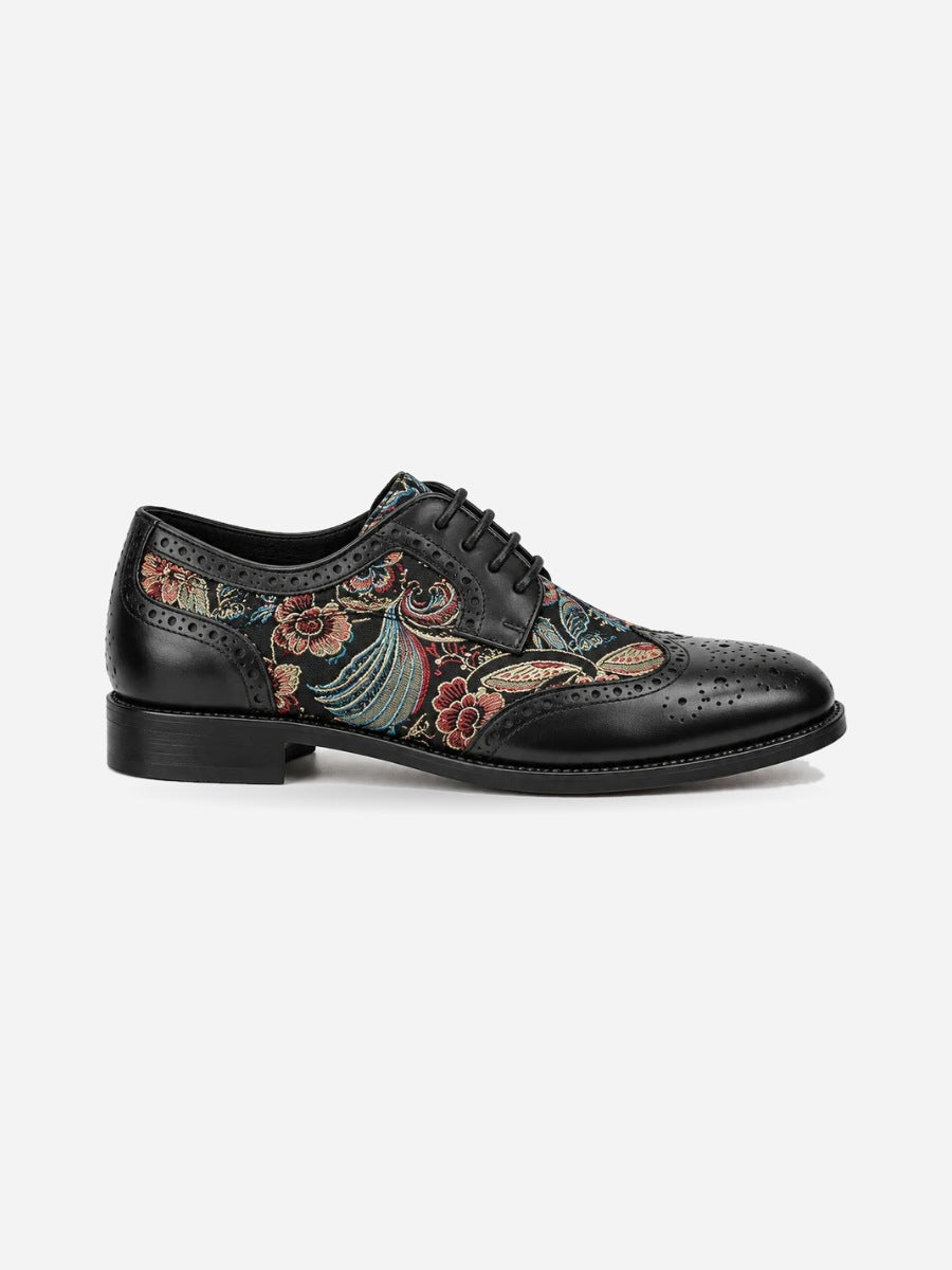 Jacques – Chaussure derby brodée homme — profil droit