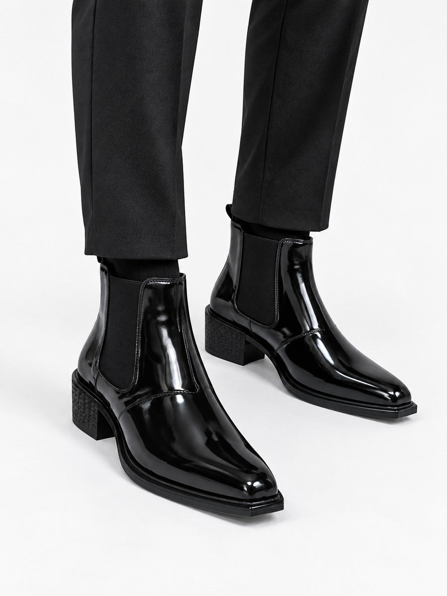 Jérôme – Bottine Chelsea à talon noire homme — portée