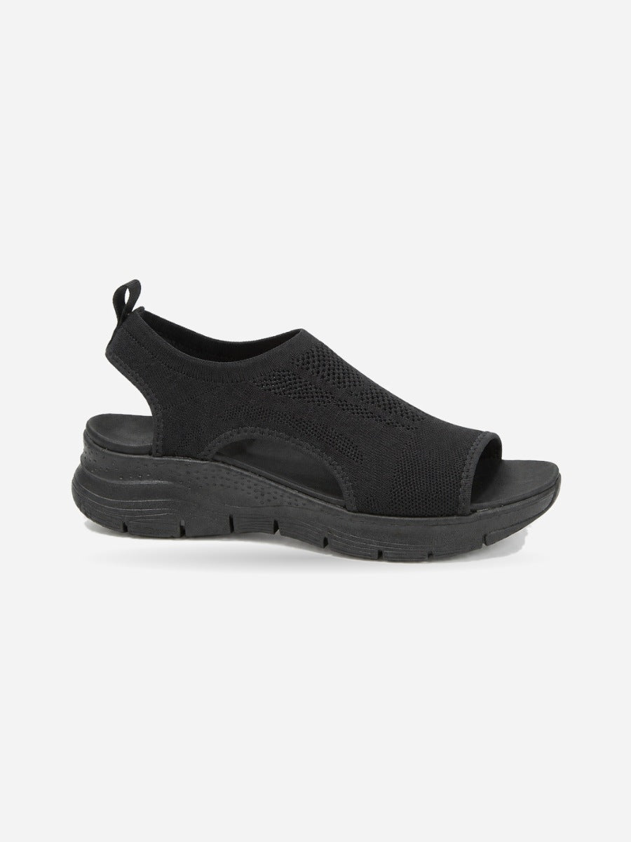 Joëlle – Sandale sport femme – Noir — profil droit