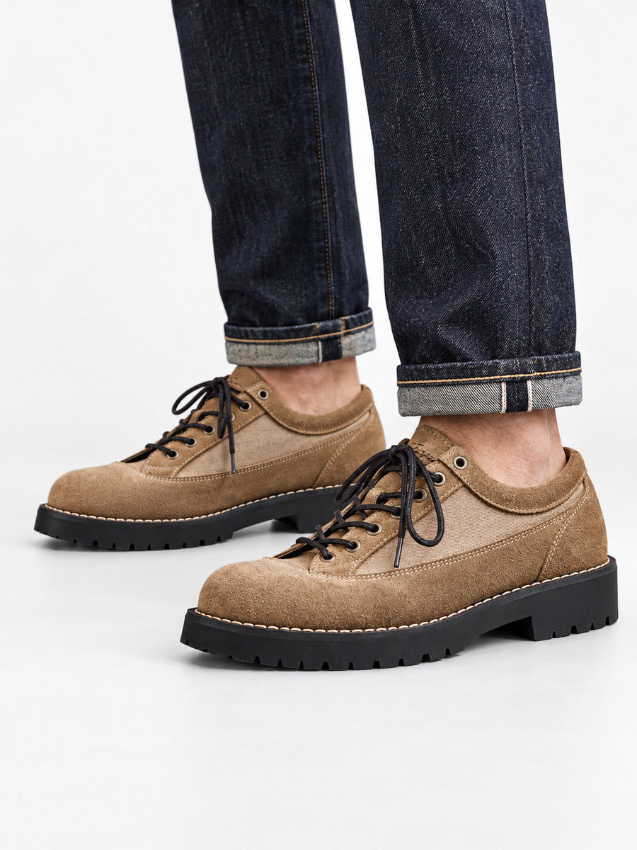 Julian – Chaussure de travail en daim kaki homme — portée