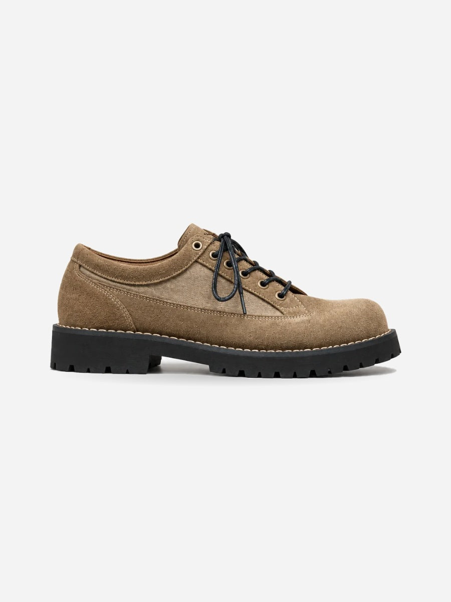Julian – Chaussure de travail en daim kaki homme — profil droit