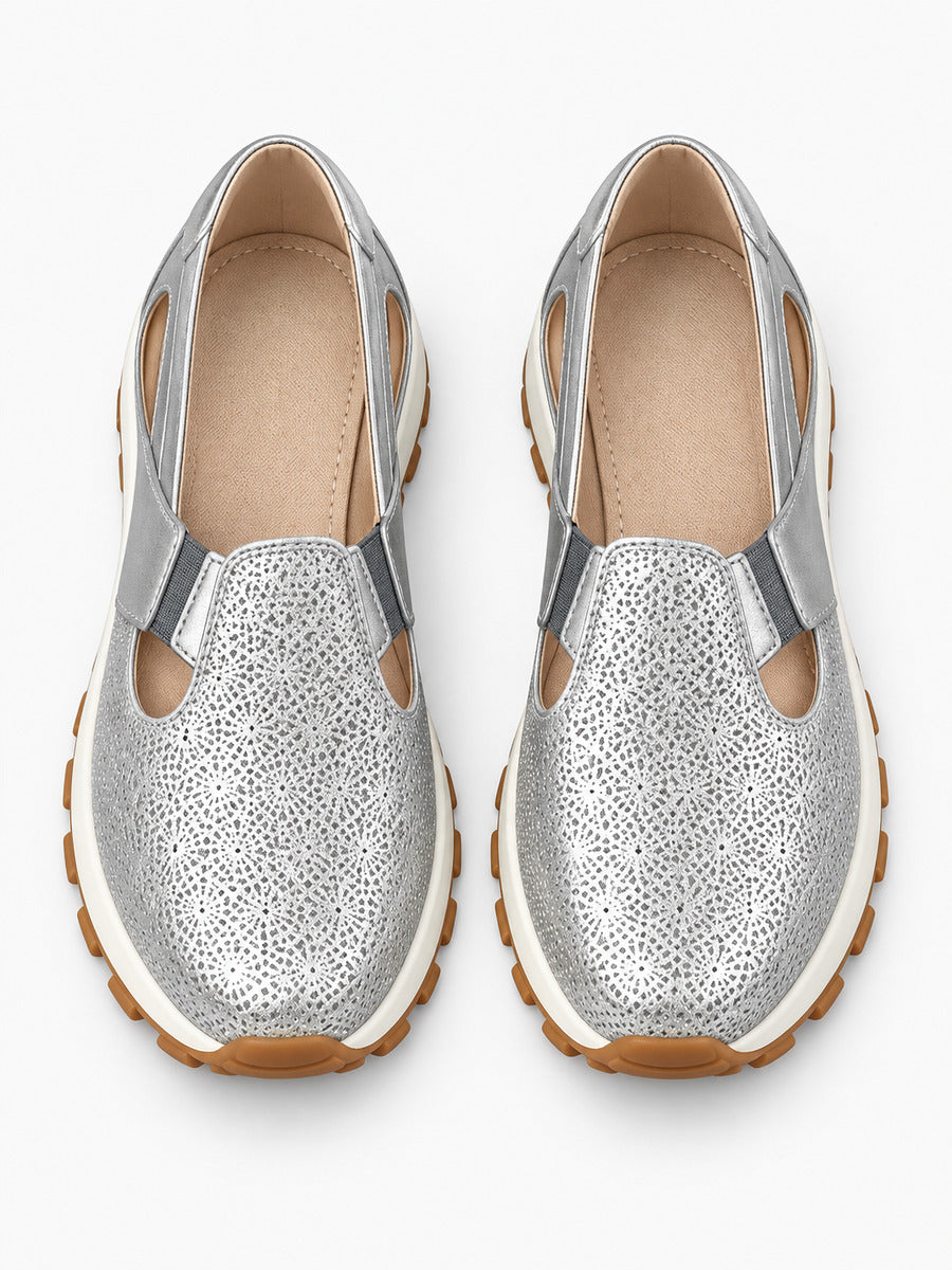 Julietta – Basket en maille femme – Argenté — dessus