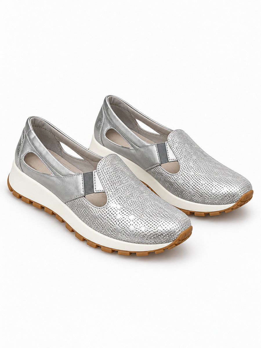 Julietta – Basket en maille femme – Argenté — trois quarts