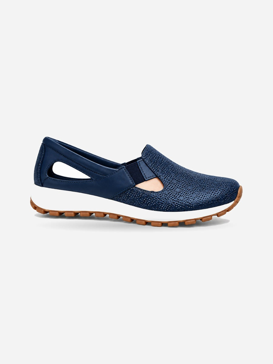 Julietta – Basket en maille femme – Bleu — profil droit