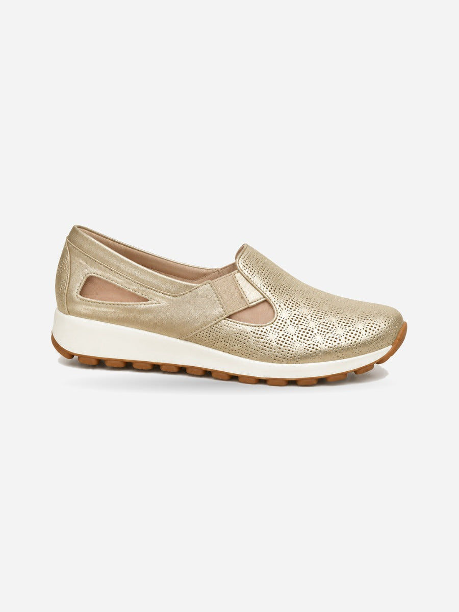 Julietta – Basket en maille femme – Doré — profil droit