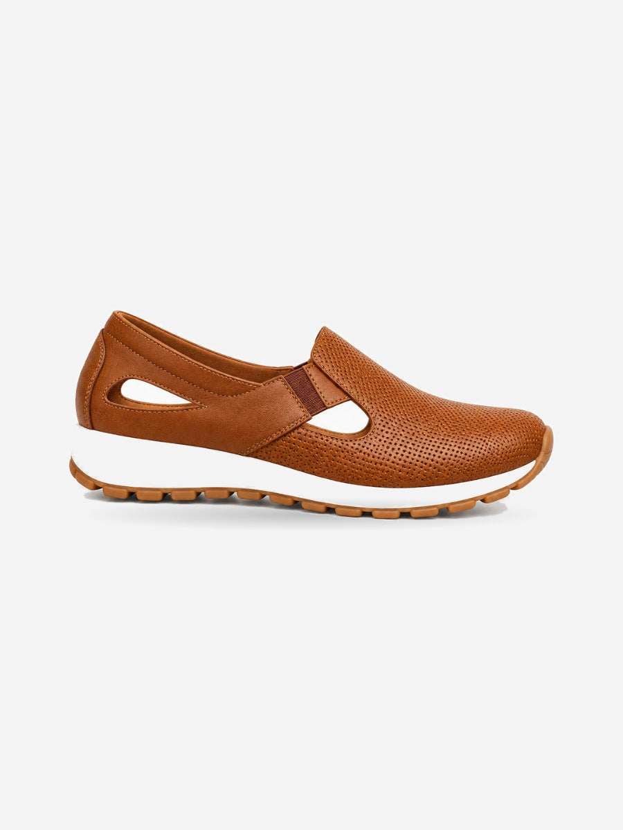 Julietta – Basket en maille femme – Marron — profil droit