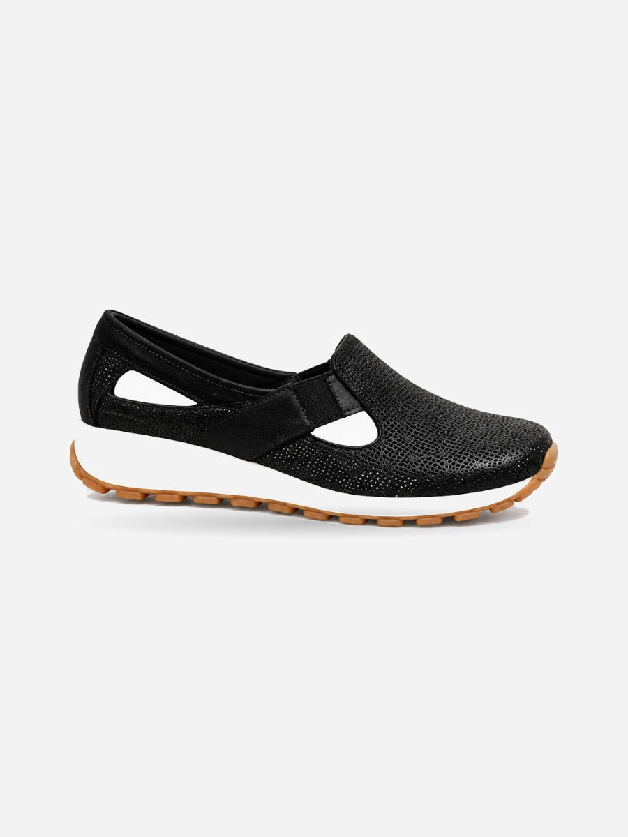 Julietta – Basket en maille femme – Noir — profil droit