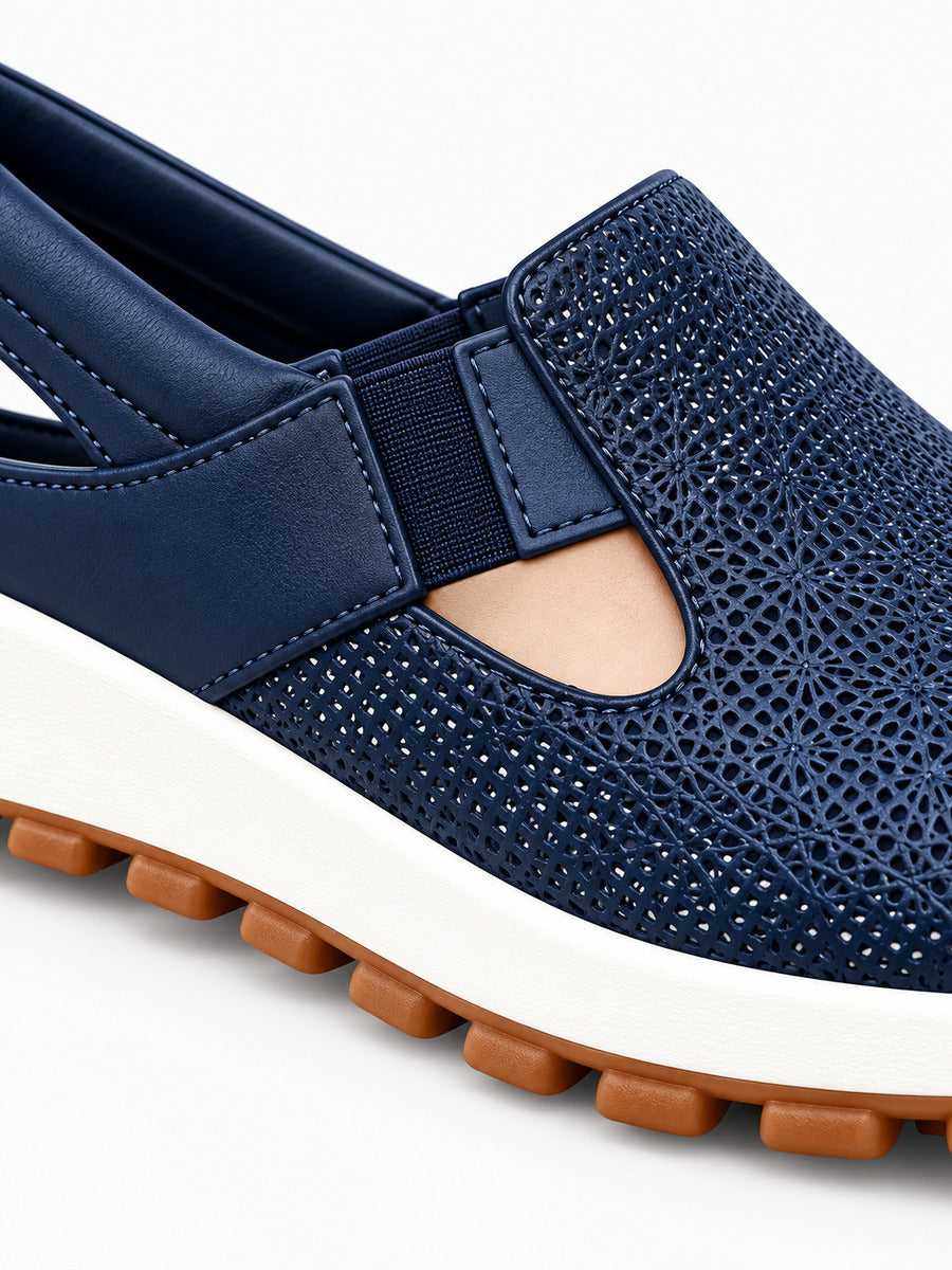 Julietta – Basket en maille femme – Bleu — détail