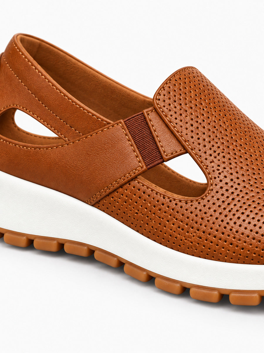 Julietta – Basket en maille femme – Marron — détail