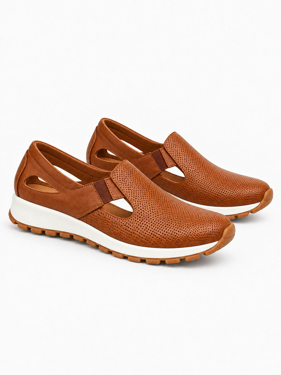 Julietta – Basket en maille femme – Marron — trois quarts