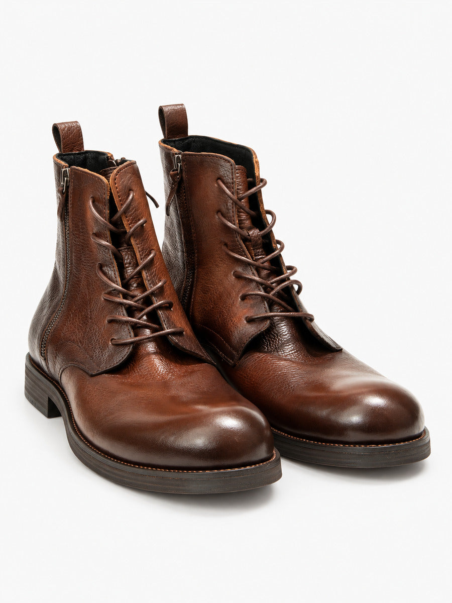 Justin – Bottine en cuir à zip latéral homme — paire 3/4