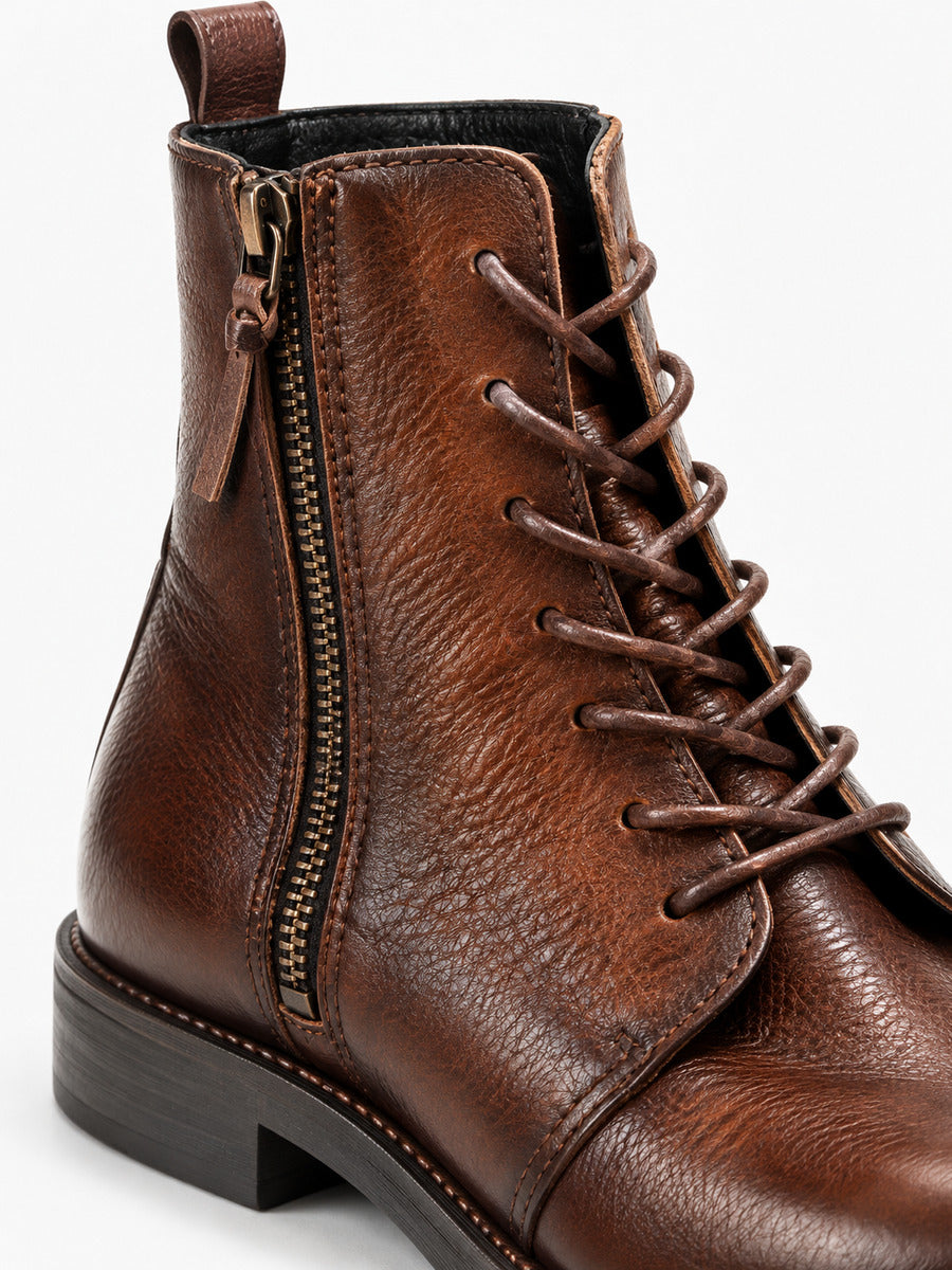Justin – Bottine en cuir à zip latéral homme — détail
