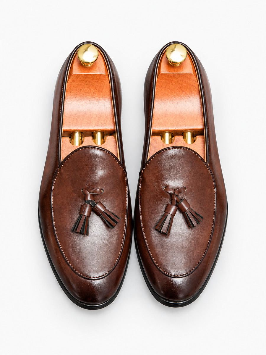 Kévin – Mocassin à glands homme – Marron — dessus